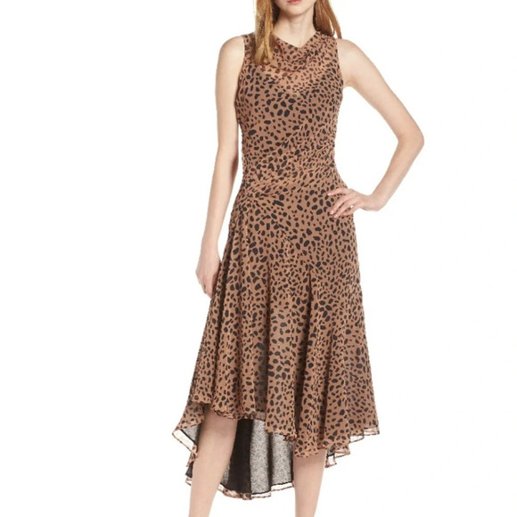 FAME AND PARTNERS Animal Print Midi Dress Size 2 NWT - Picture 3 of 14